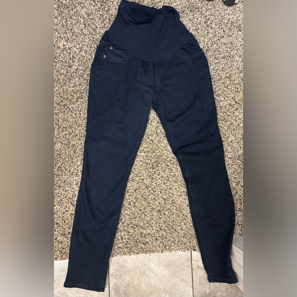 Indigo Blue Navy Maternity Stretch Jeggings for Women